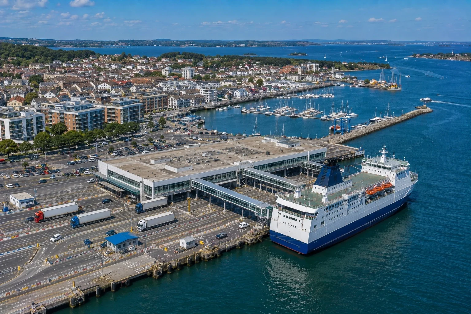 Traghetto e porto sulla rotta Poole–Jersey